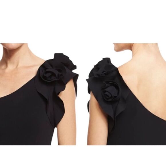 CHIARA BONI LA PETITE ROBE Chrysa One-Shoulder Floral Ruffle One-Piece Swimsuit - Picture 4 of 7